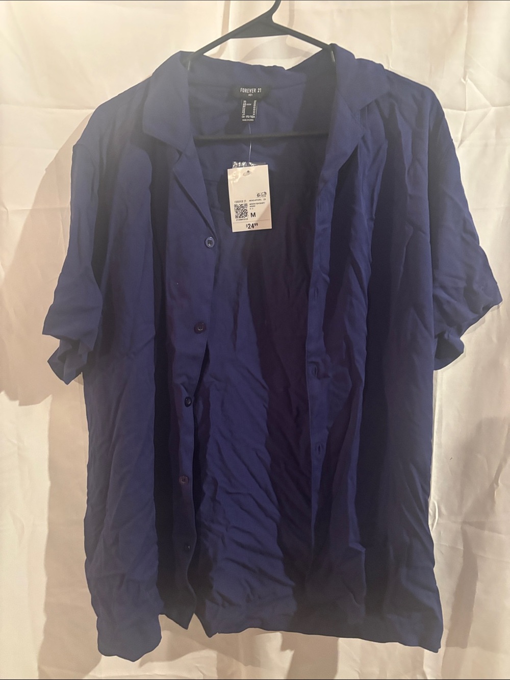 Forever 21 Men's Button-Front Jacket in Royal Blue